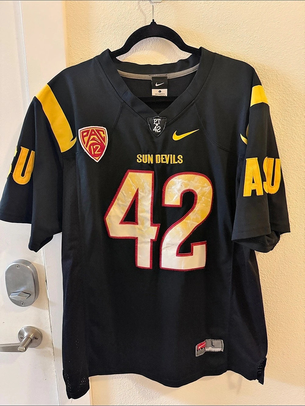 Nike Arizona State Sun Devils Pat Tillman #42 Football Jersey Men’s L Black ASU